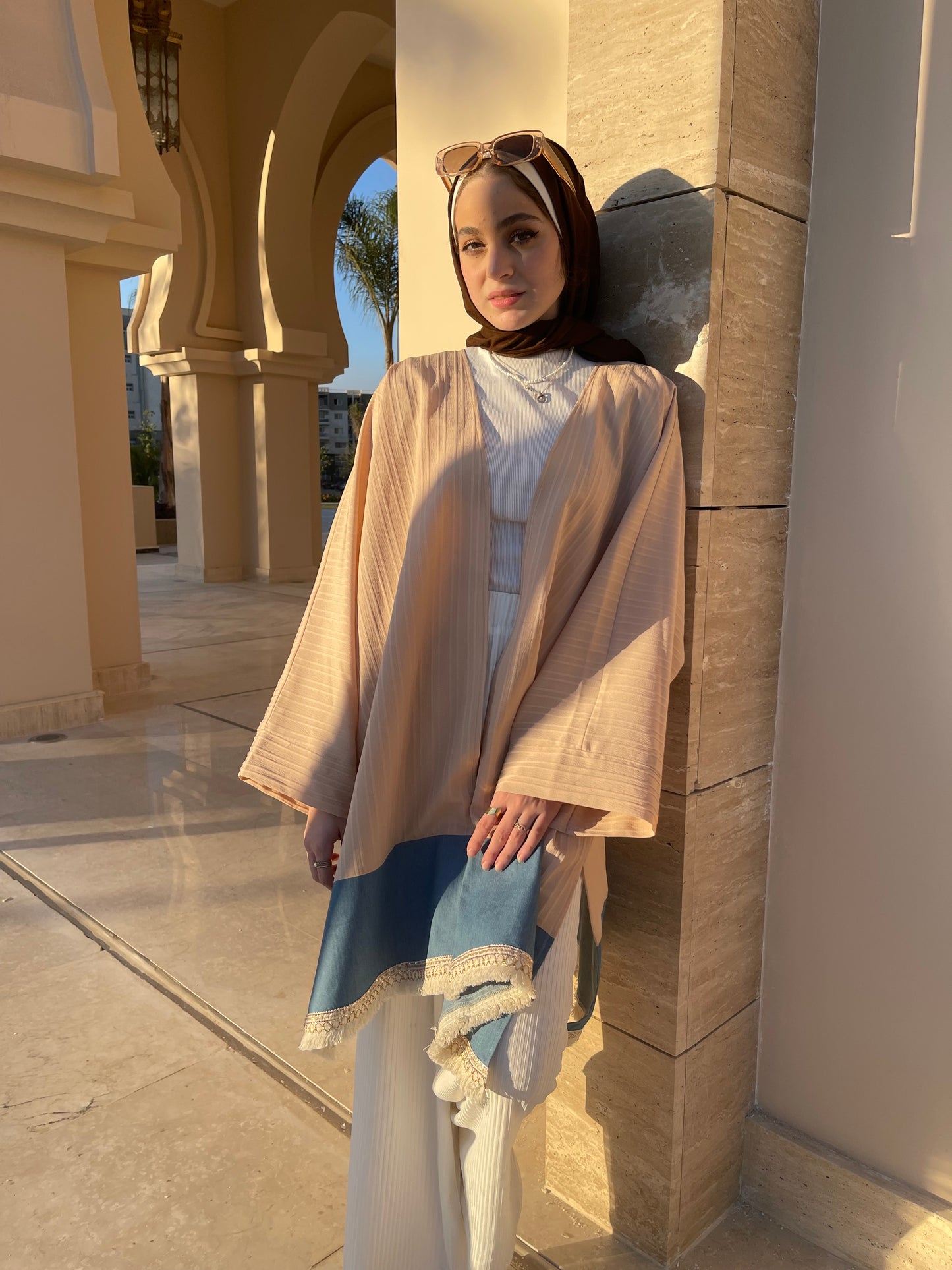 Beige boho cardigan