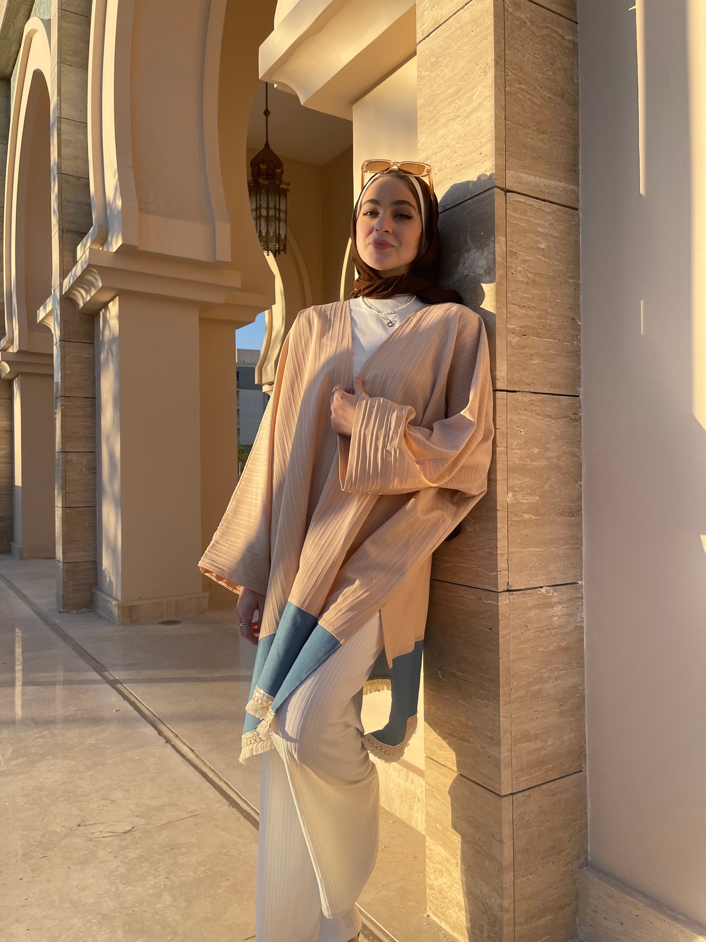 Beige boho cardigan