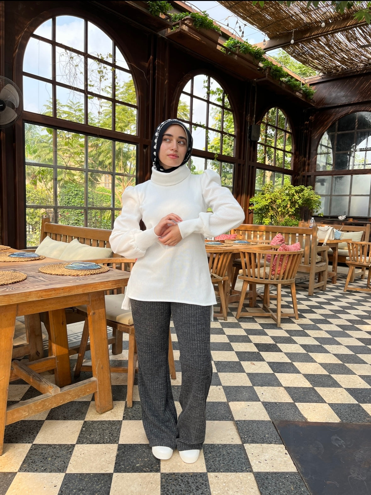Ribbed fleece sweater