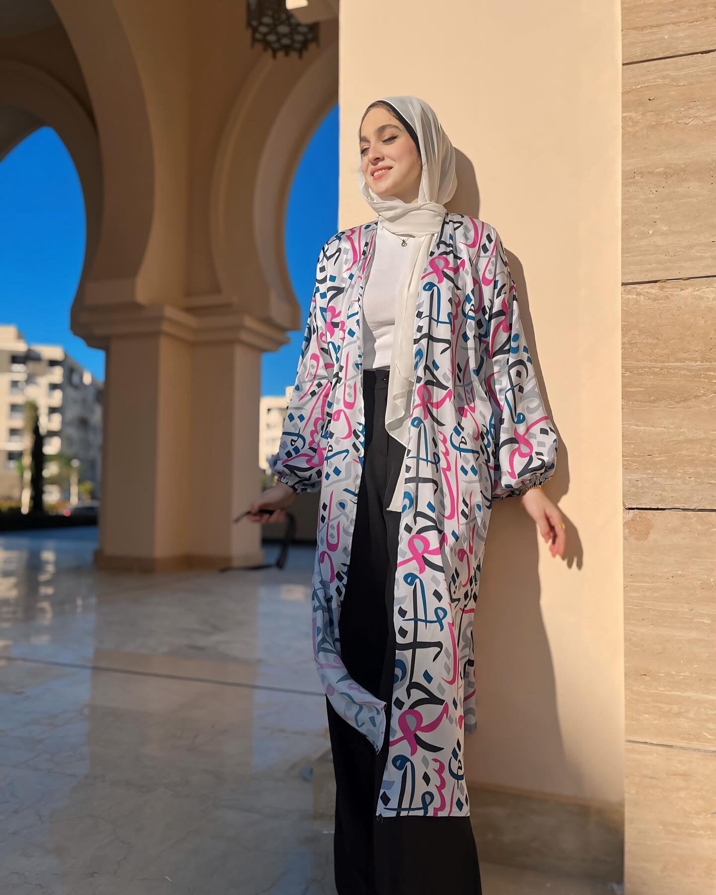 Arabic letters satin”Pink”