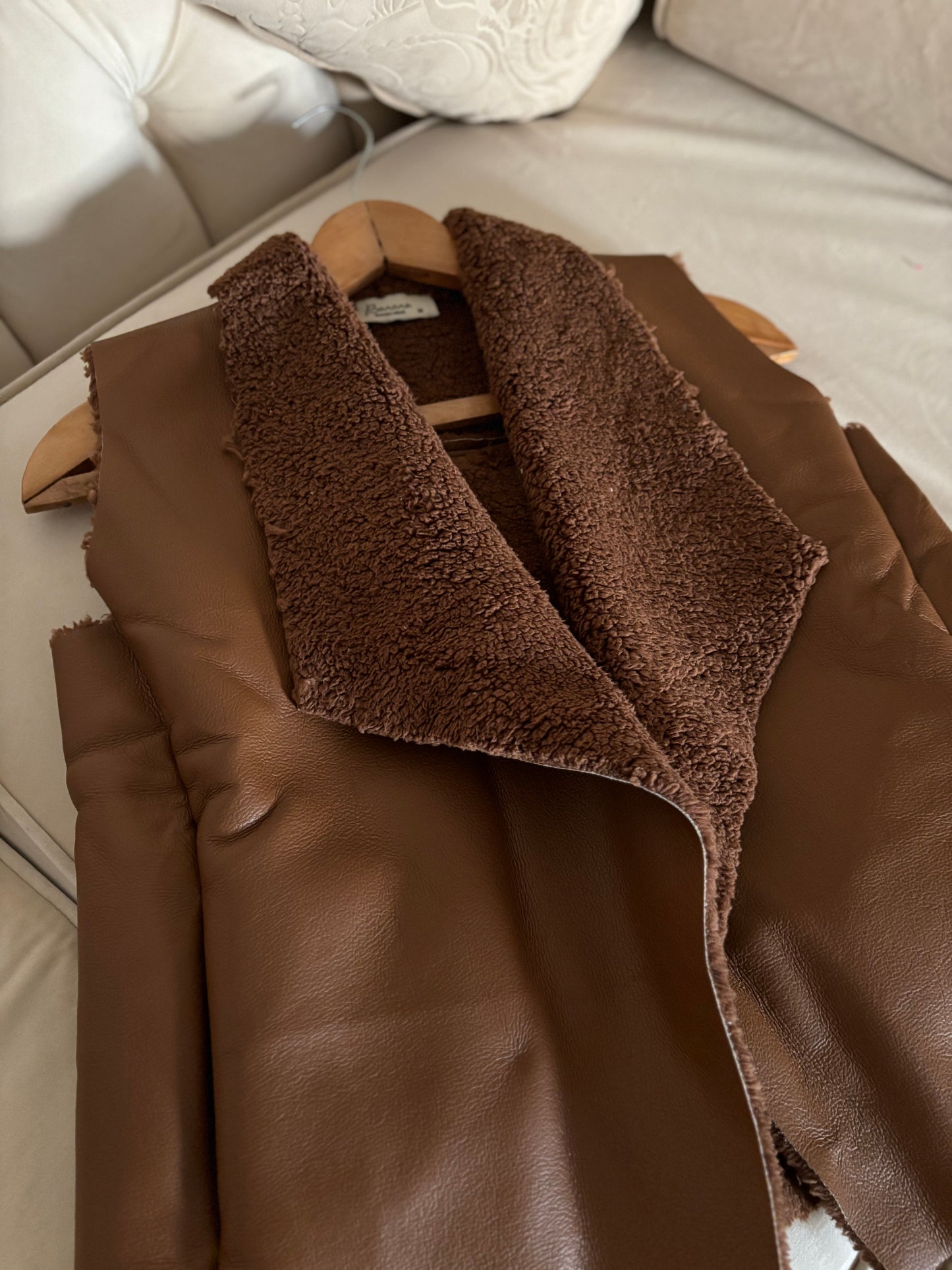 The brown fur jacket