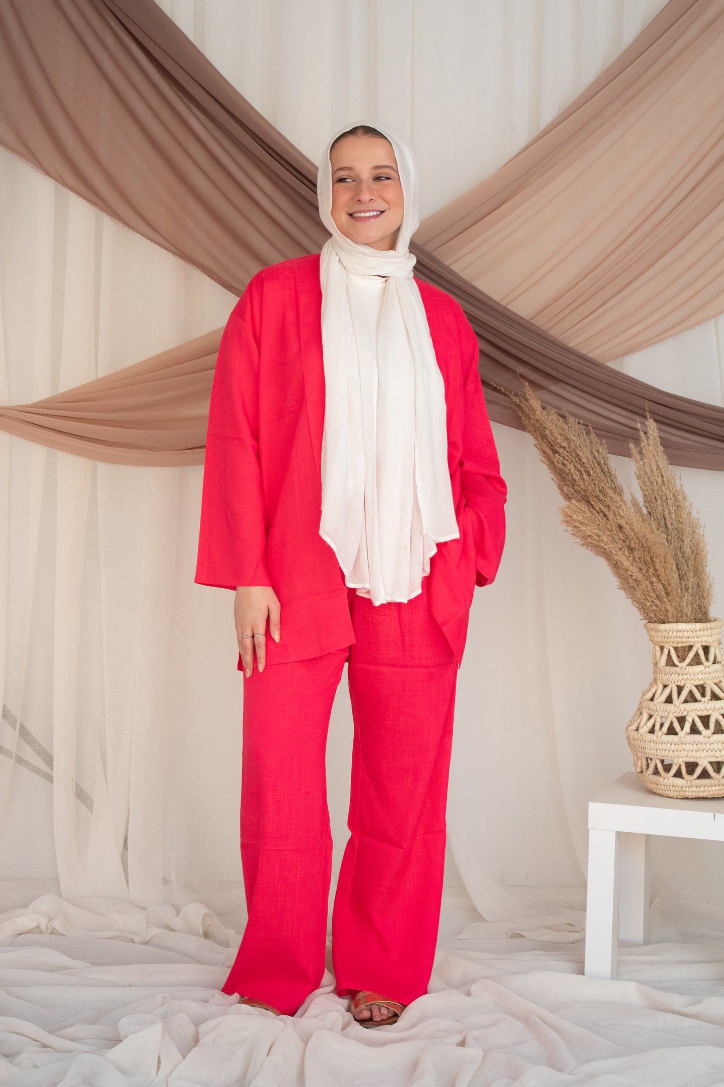 Plain linen cardigan