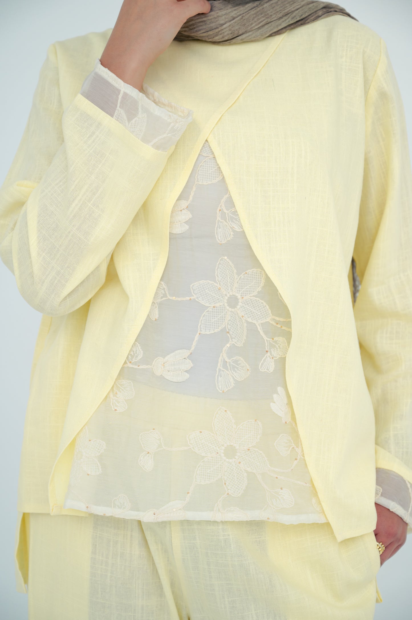 Mix set lace Butter yellow -pure linen💛