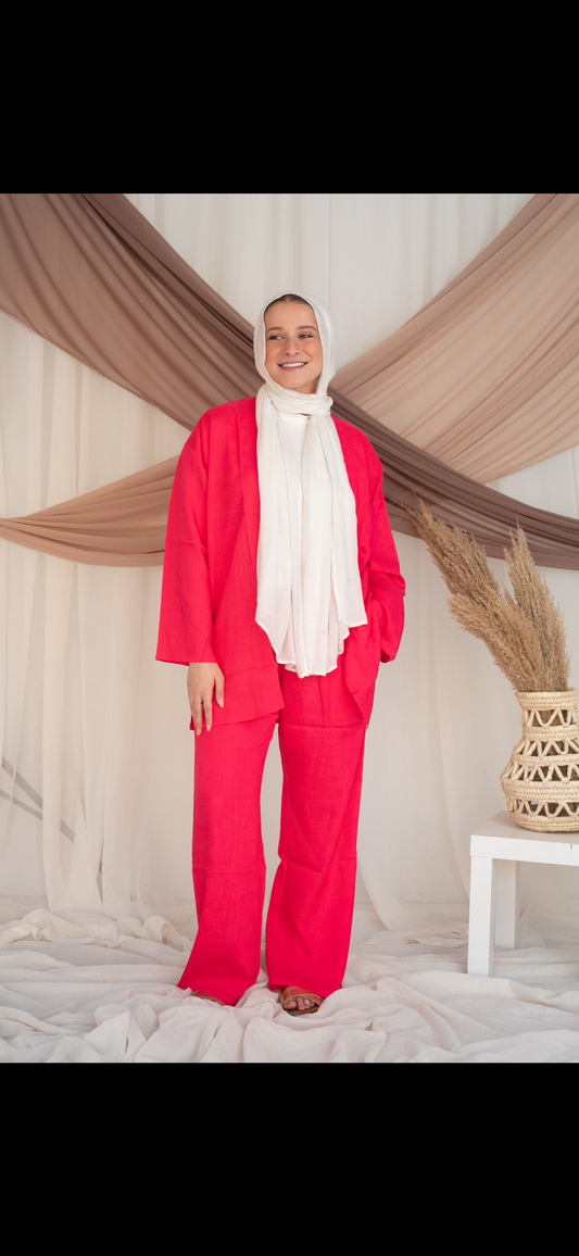 Watermelon amary linen pants