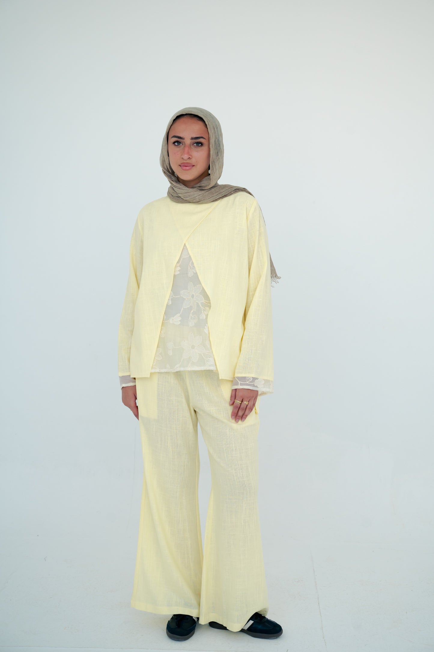 Mix set lace Butter yellow -pure linen💛