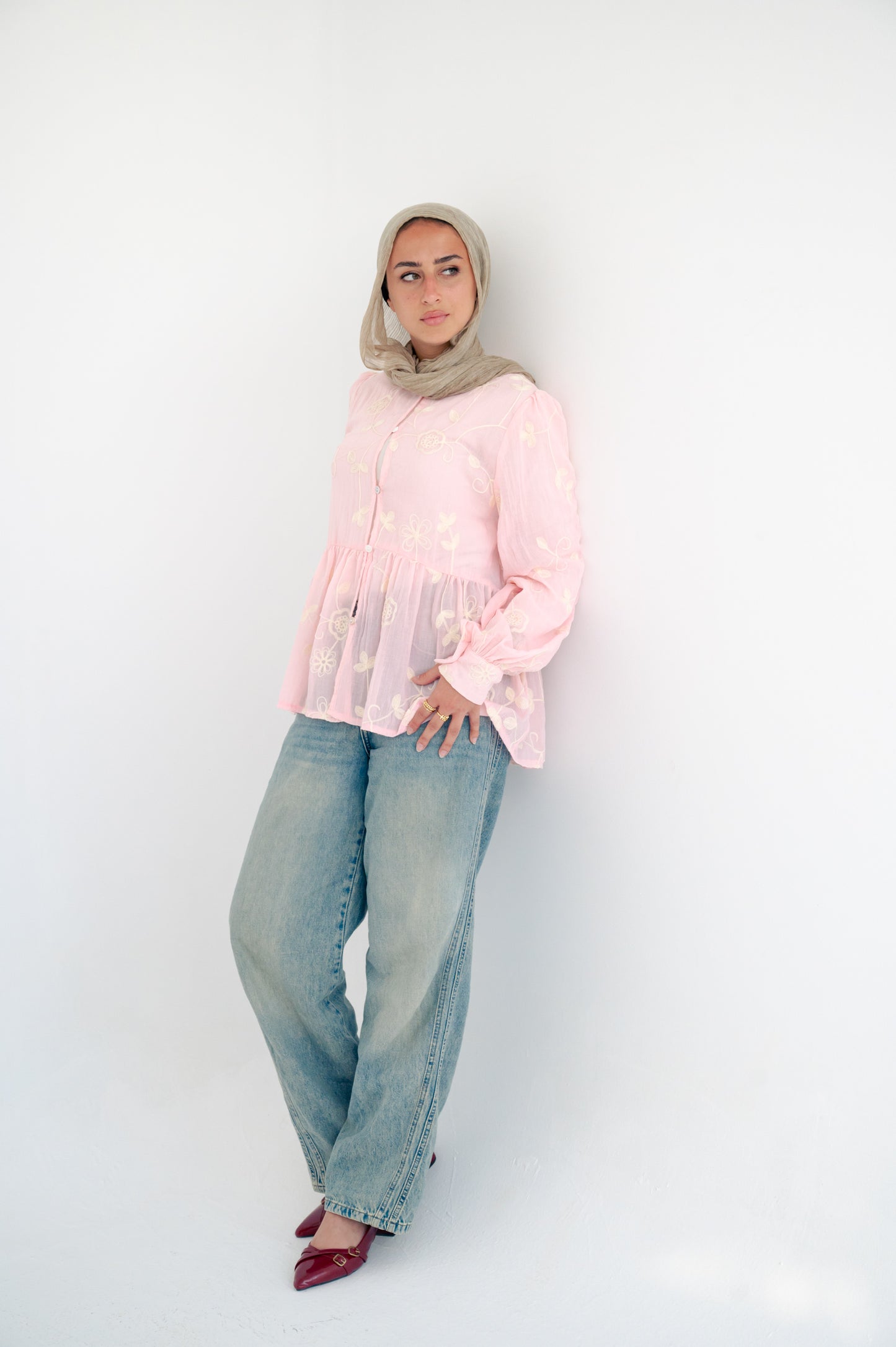 Maria blouse in rose -Pure cotton🎀
