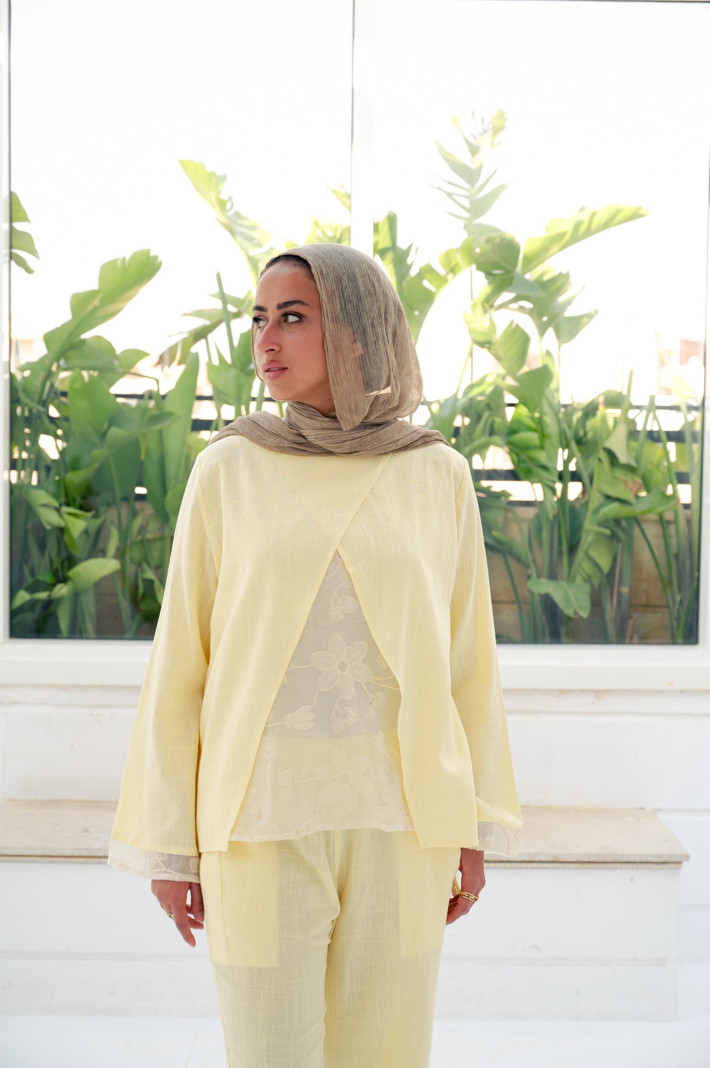 Mix set lace Butter yellow -pure linen💛