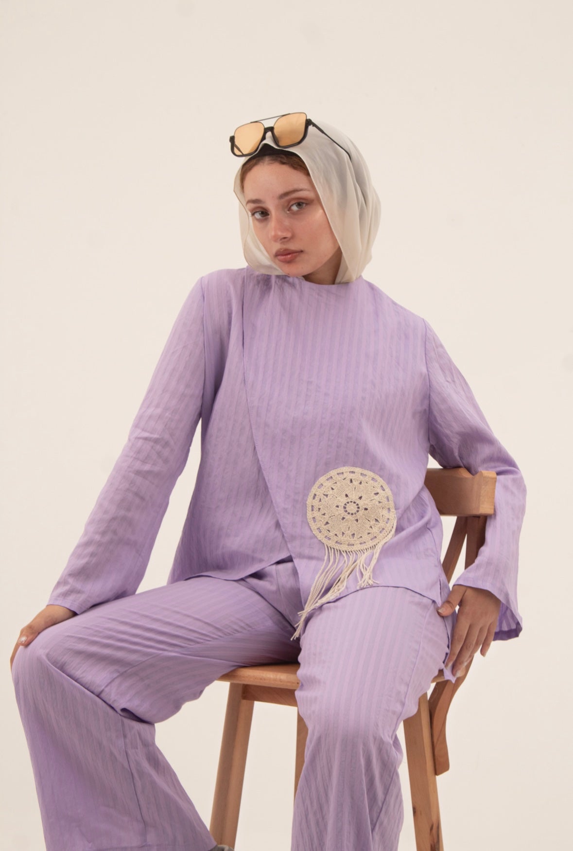 Mix ribbed set in lilac