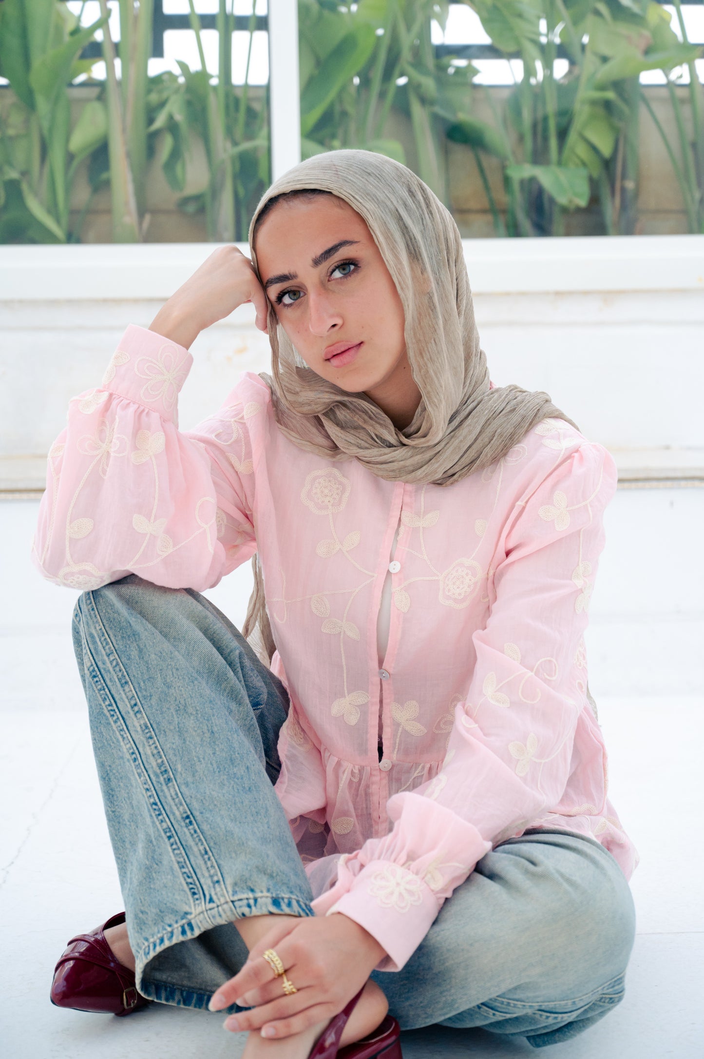 Maria blouse in rose -Pure cotton🎀