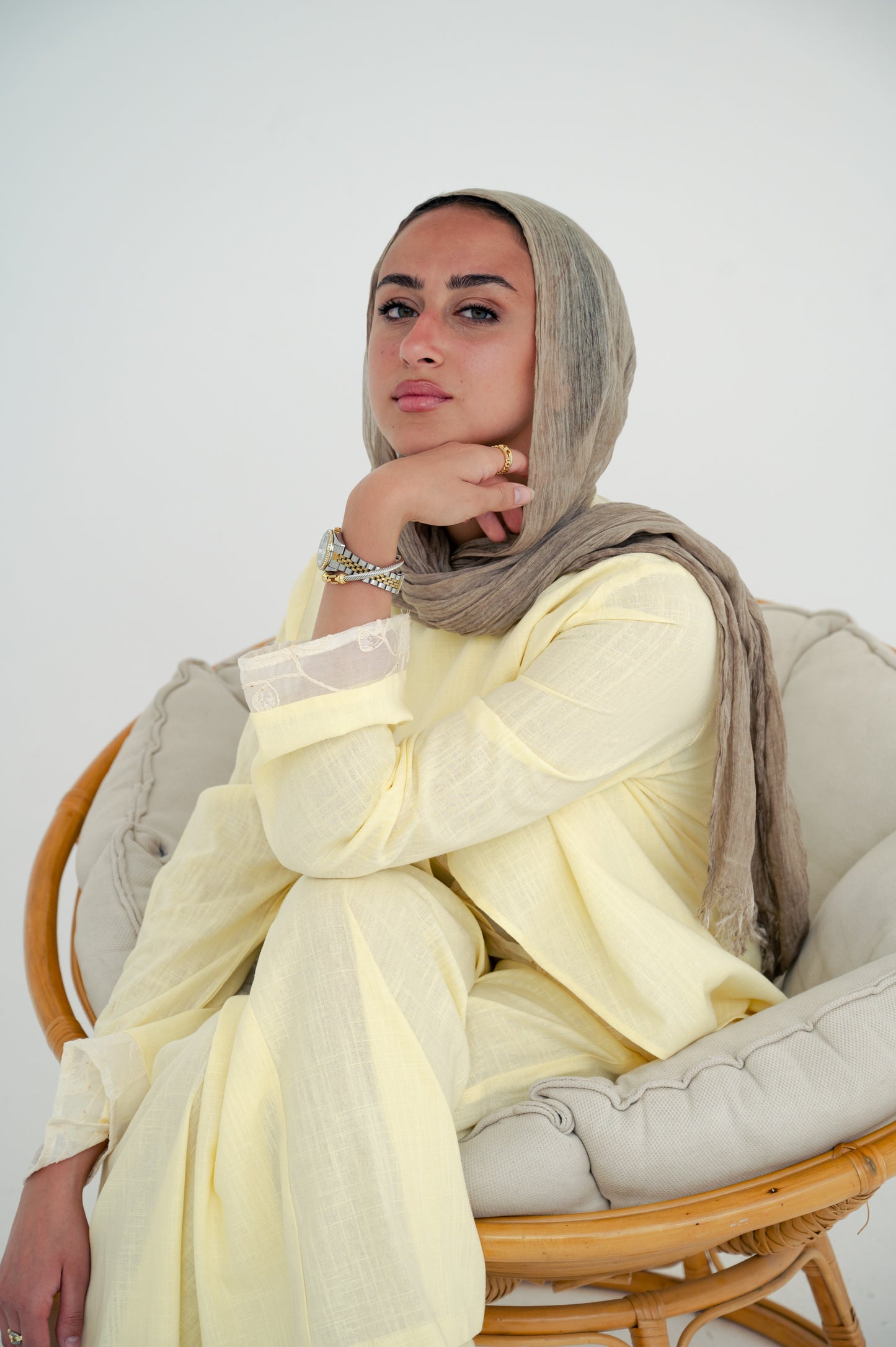 Mix set lace Butter yellow -pure linen💛