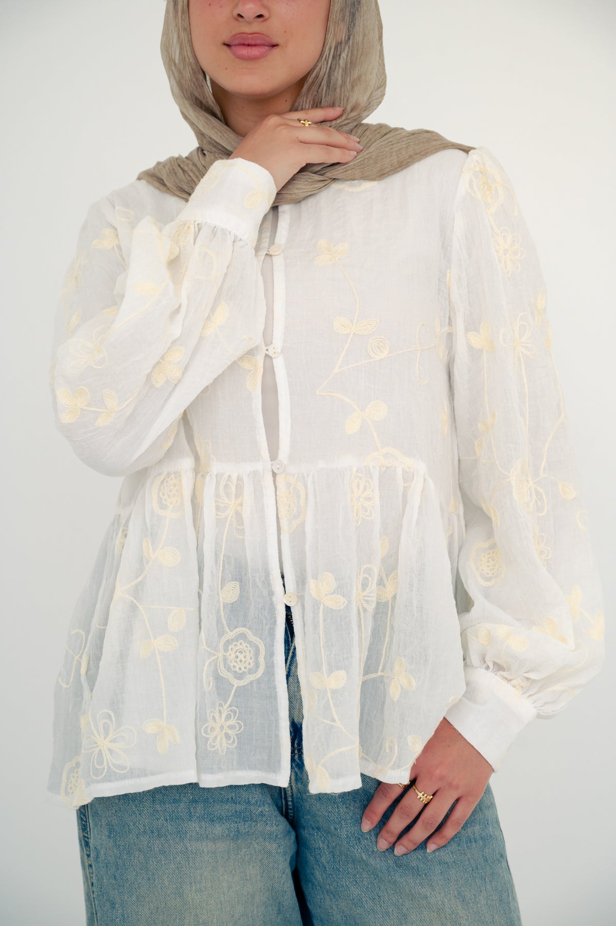 Maria Blouse offwhite-pure cotton