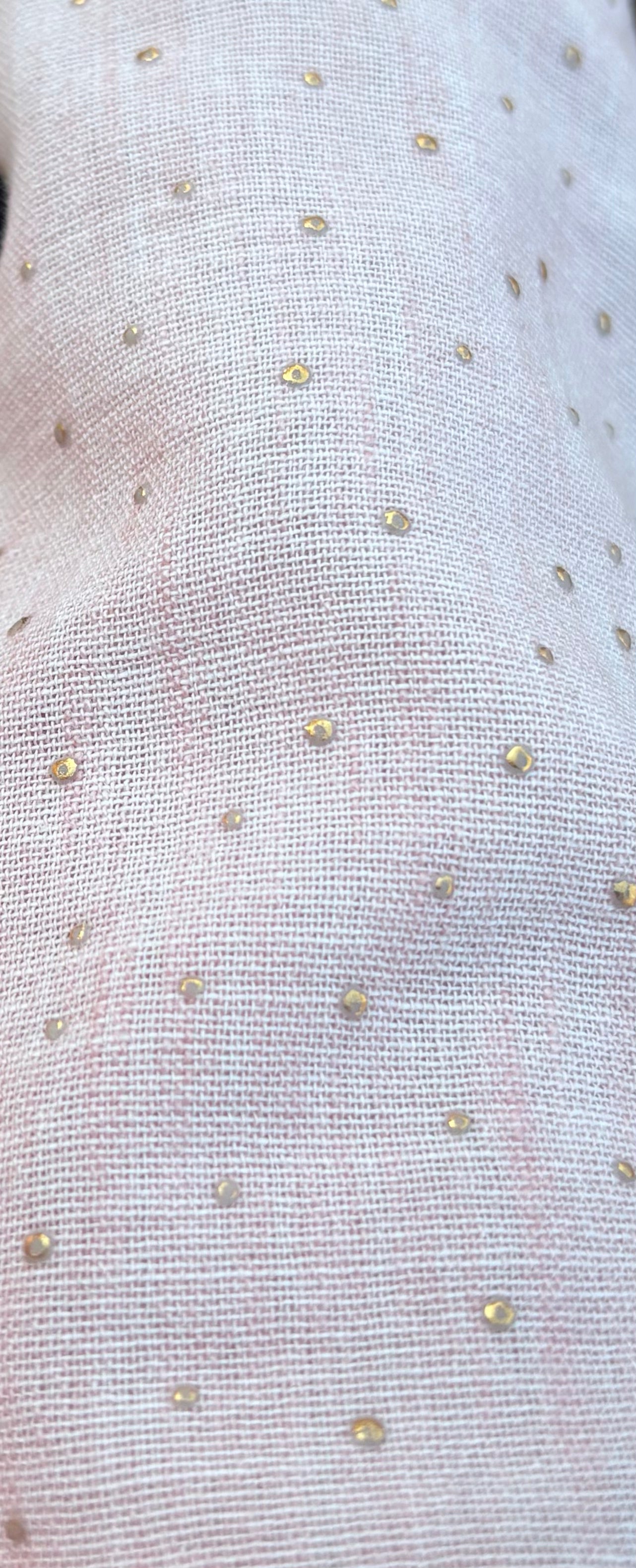 Gold bling blouse in rose-pure linen ✨