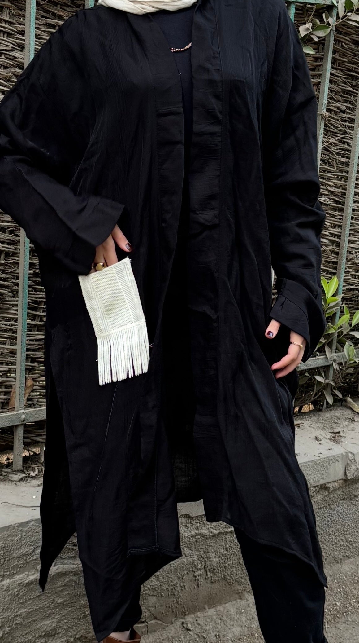 Black asymmetry cadigan