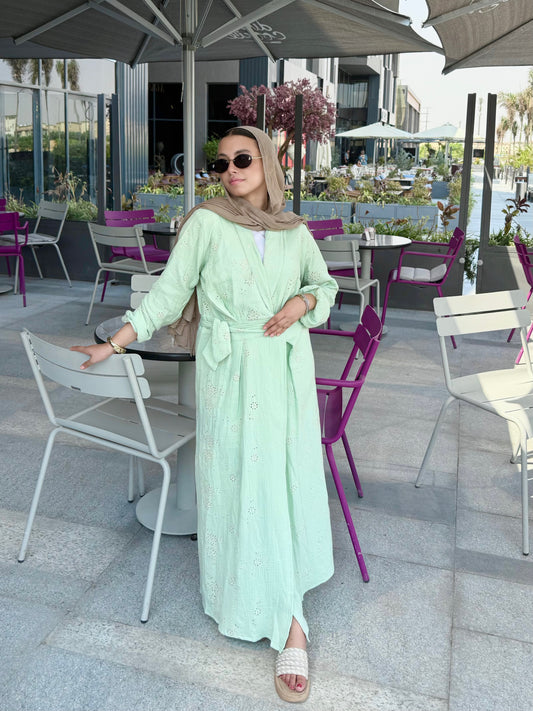 The Wrap Flow Dress Aqua 🩵